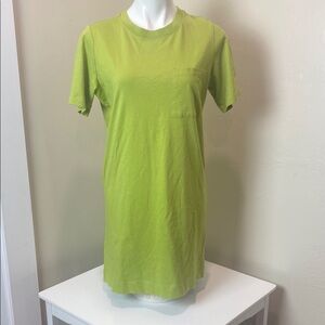 Casual Lime Green T-Shirt Dress with Pocket